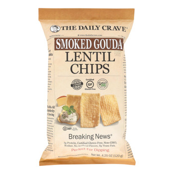 The Daily Crave - Lentil Chip Smoked Gouda - Case of 8 - 4.25 OZ