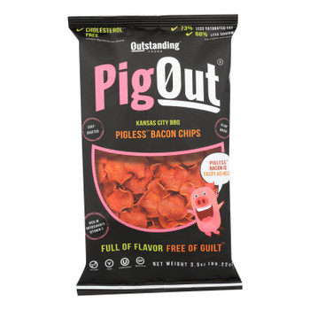 Pig Out Foods - Chips Mushroom Kc BBQ - Case of 12 - 3.5 OZ
