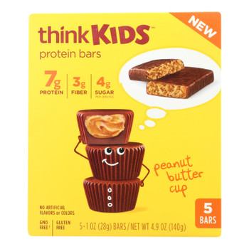 Think Kids Peanut Butter Cup Protein Bars - Case of 6 - 5/1 OZ Think Kids Peanut Butter Cup Protein Bars - Case of 6 - 5/1 OZ