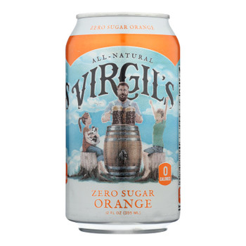 Virgil's Rootbeer - Soda Zero Sugar Orange - Case of 4 - 6/12 FZ
