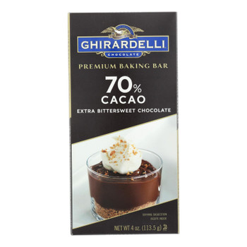 Ghirardelli Chocolate, Premium Baking Bar, Extra Bittersweet Chocolate - Case of 12 - 4 OZ