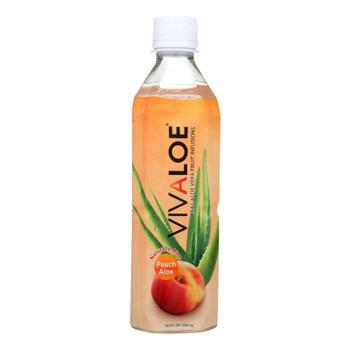 Vivaloe - Bev Aloe Peach - Case of 12 - 16.9 FZ