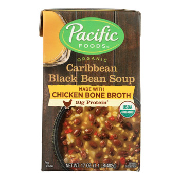 Pacific Natural Foods Caribbean Black Bean Soup - Case of 12 - 17 OZ