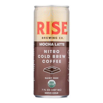 Rise Brewing Co. Mocha Latte Nitro Cold Brew Coffee, Mocha Latte - Case of 12 - 7 FZ