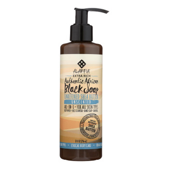 Alaffia - Liquid Soap African Black Unscented - 1 Each - 8 FZ Alaffia - Liquid Soap African Black Unscented - 1 Each - 8 FZ