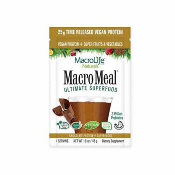 Macrolife Naturals - Macromeal Chocolate Vegn Sprfd - Case of 10 - 1.6 OZ