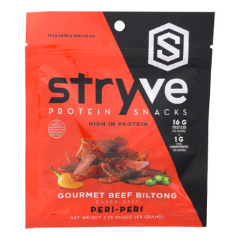 Stryve Foods - Beef Biltong Peri-peri - Case of 12 - 2.25 OZ Stryve Foods - Beef Biltong Peri-peri - Case of 12 - 2.25 OZ