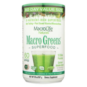 Macrolife Naturals - Macro Greens - 1 Each - 20 OZ Macrolife Naturals - Macro Greens - 1 Each - 20 OZ