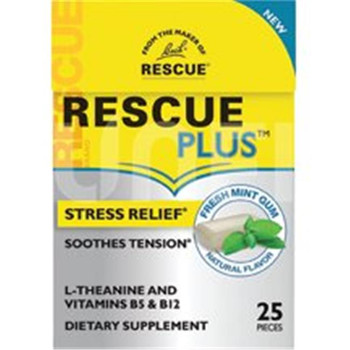 Rescue - Plus Stress Rlf Gum Mint - Case of 10 - 25 CT
