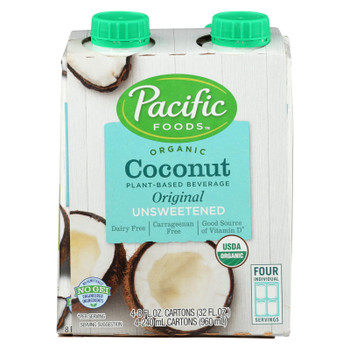 Pacific Natural Foods - Bev Coconut Org Unswt - Case of 6 - 4/8 FZ