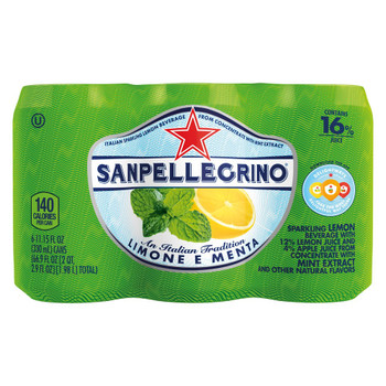 San Pellegrino Italian Sparkling Lemon Beverage From Concentrate With Mint Extract - Case of 4 - 6/11.15F San Pellegrino Italian Sparkling Lemon Beverage From Concentrate With Mint Extract - Case of 4 - 6/11.15F