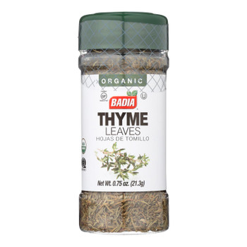 Badia Organic Thyme Leaves  - Case of 8 - .75 OZ