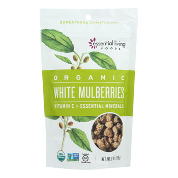 Essential Living Foods Organic White Mulberries  - Case of 6 - 6 OZ