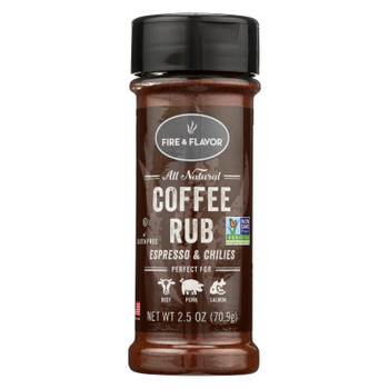 Fire & Flavor Espresso & Chilies All Natural Coffee Rub  - Case of 6 - 2.5 OZ