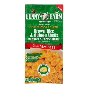 Funny Farm Goat Cheddar Cheese Gluten-Free Macaroni & Cheese Dinner  - Case of 8 - 6 OZ