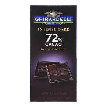 Ghirardelli Intense Dark 72% Cacao Twilight Delight Chocolate Bars  - Case of 12 - 3.5 OZ