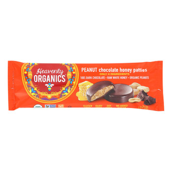 Heavenly Organics Candy Chocolate Honey Patties, Peanuts  - Case of 16 - 1.16 OZ Heavenly Organics Candy Chocolate Honey Patties, Peanuts  - Case of 16 - 1.16 OZ