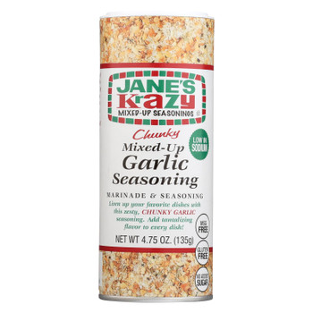 JaneS Krazy Seasonings Mixed-Up Chunky Garlic Seasoning  - Case of 12 - 4.75 OZ