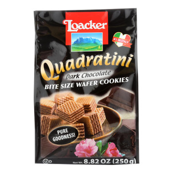 Loacker Quadratini Dark Chocolate Wafer Cookies  - Case of 6 - 8.82 OZ Loacker Quadratini Dark Chocolate Wafer Cookies  - Case of 6 - 8.82 OZ