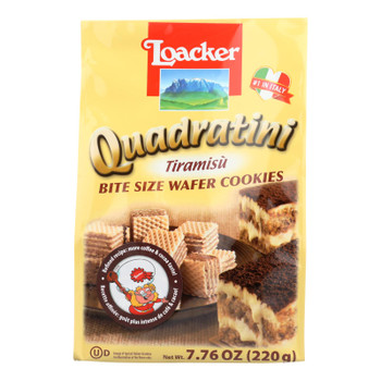 Loacker Quadratini Tiramisu Bite Size Wafer Cookies  - Case of 6 - 7.76 OZ