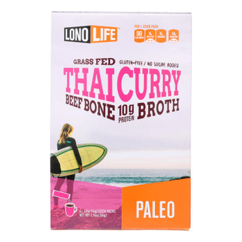 Lonolife Bone Broth, Thai Curry Stick Packs  - Case of 6 - 4/.49 OZ Lonolife Bone Broth, Thai Curry Stick Packs  - Case of 6 - 4/.49 OZ