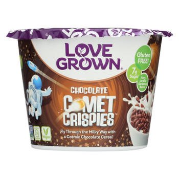 Love Grown Chocolate Comet Crispies Cereal  - Case of 12 - 1.1 OZ