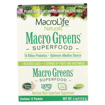 Macrolife Naturals Macro Greens Superfood Powder  - 1 Each - 12/.33Z Macrolife Naturals Macro Greens Superfood Powder  - 1 Each - 12/.33Z