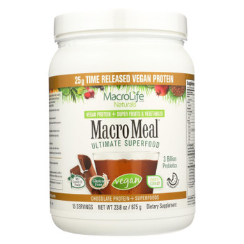 Macrolife Naturals Macromeal Vegan Chocolate  - 1 Each - 23.8 OZ Macrolife Naturals Macromeal Vegan Chocolate  - 1 Each - 23.8 OZ