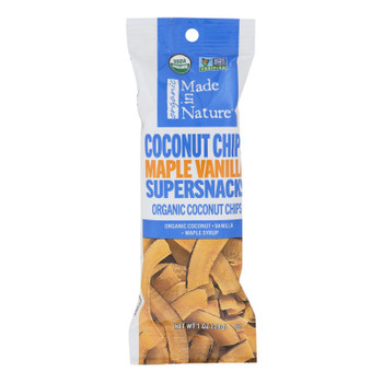 Made In Nature Organic Coconut Chip Maple Vanilla Supersnacks   - Case of 10 - 1 OZ Made In Nature Organic Coconut Chip Maple Vanilla Supersnacks   - Case of 10 - 1 OZ