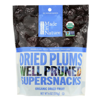 Made In Nature Plums Organic Dried Fruit  - Case of 6 - 6 OZ Made In Nature Plums Organic Dried Fruit  - Case of 6 - 6 OZ