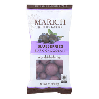 Marich Dark Chocolate Blueberries  - Case of 12 - 2.1 OZ Marich Dark Chocolate Blueberries  - Case of 12 - 2.1 OZ