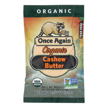 Once Again Organic Cashew Butter  - Case of 10 - 1.15 OZ