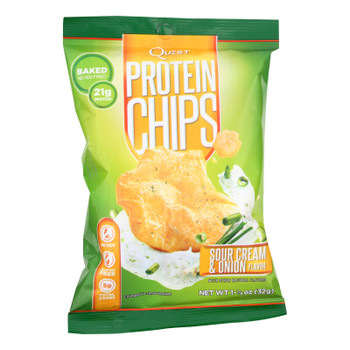 Quest Sour Cream & Onion Protein Chips  - Case of 8 - 1.1 OZ