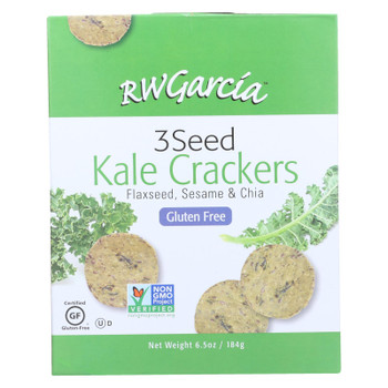 R.W. Garcia Flaxseed, Sesame And Chia 3 Seed Kale Crackers  - Case of 6 - 6.5 OZ