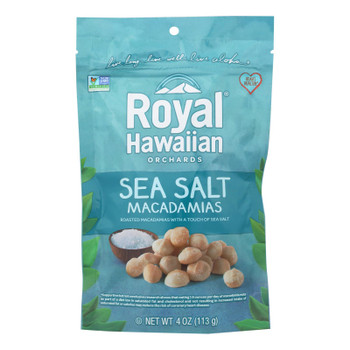 Royal Hawaiian Orchards Macadamias, Sea Salt  - Case of 6 - 4 OZ Royal Hawaiian Orchards Macadamias, Sea Salt  - Case of 6 - 4 OZ