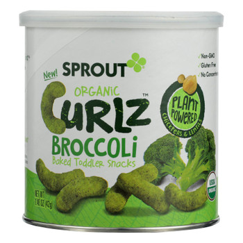 Sprout Organic Broccoli Curlz Baked Toddler Snacks  - Case of 6 - 1.48 OZ