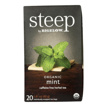 Steep By Bigelow Organic Mint Tea  - Case of 6 - 20 BAGS