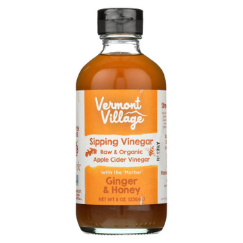 Vermont Village Apple Cider Sipping Vinegar, Ginger  - Case of 6 - 8 OZ