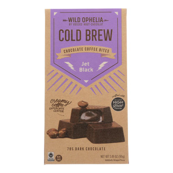 Wild Ophelia Cold Brew Jet Black Chocolate Coffee Bites  - Case of 12 - 3.49 OZ Wild Ophelia Cold Brew Jet Black Chocolate Coffee Bites  - Case of 12 - 3.49 OZ