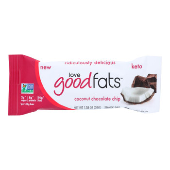 Love Good Fats - Bar Chocolate Chips Coconut - Case of 12 - 1.38 OZ