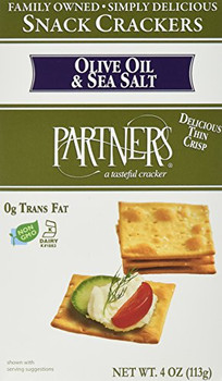 Partners A Tastefull Cracker Olive Oil & Sea Salt Crackers - Case of 6 - 4 OZ