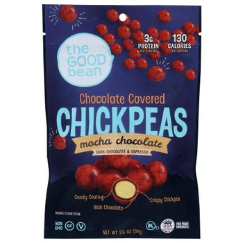 The Good Bean - Chickpea Snack Mocha Chocolate - Case of 8 - 3.5 OZ