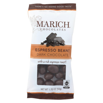 Marich Dark Chocolate Espresso Beans  - Case of 12 - 1.76 OZ Marich Dark Chocolate Espresso Beans  - Case of 12 - 1.76 OZ