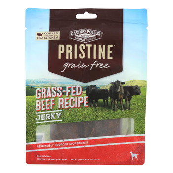 Castor & Pollux - Dog Treat Green Fr Bf Jerky - Case of 6 - 4.50 OZ Castor & Pollux - Dog Treat Green Fr Bf Jerky - Case of 6 - 4.50 OZ