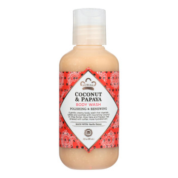 Nubian Heritage Polishing & Renewing Coconut & Papaya Body Wash Cleanses - Case of 24 - 3 FZ