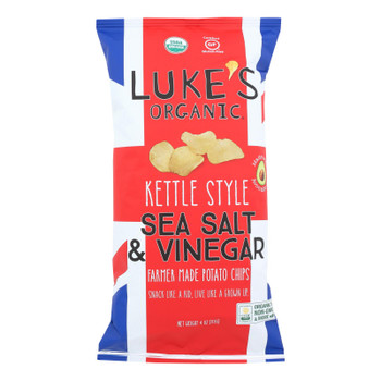 Luke's Organic - Kettle Chips Ss Vinegar - Case of 9 - 4 OZ Luke's Organic - Kettle Chips Ss Vinegar - Case of 9 - 4 OZ