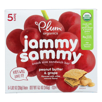 Plum Kids Plum Jammy Sammy Kids Snacks Peanut Butter Grape - Case of 6 - 5/1.03OZ