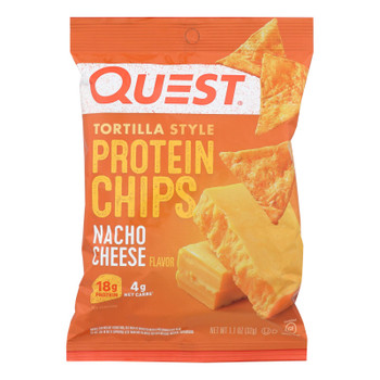 Quest® Nacho Cheese Tortilla Style Protein Chips, Nacho Cheese - Case of 8 - 1.1 OZ Quest® Nacho Cheese Tortilla Style Protein Chips, Nacho Cheese - Case of 8 - 1.1 OZ