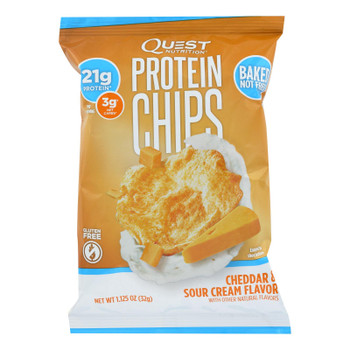 Quest Cheddar & Sour Cream Protein Chips  - Case of 8 - 1.1 OZ