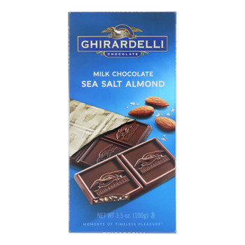 Ghirardelli Sea Salt Almond Milk Chocolate Bar  - Case of 12 - 3.5 OZ